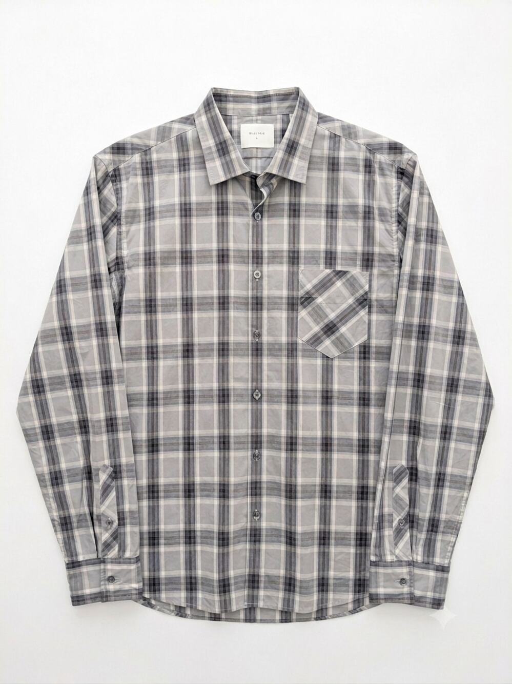 Billy Reid NWT John Gray Melange Plaid Long Sleeve Shirt Mens Large $198